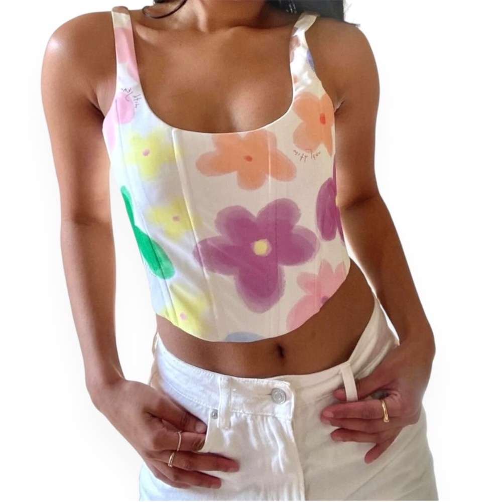 BNWT With Jean Floral Corset Women's Top